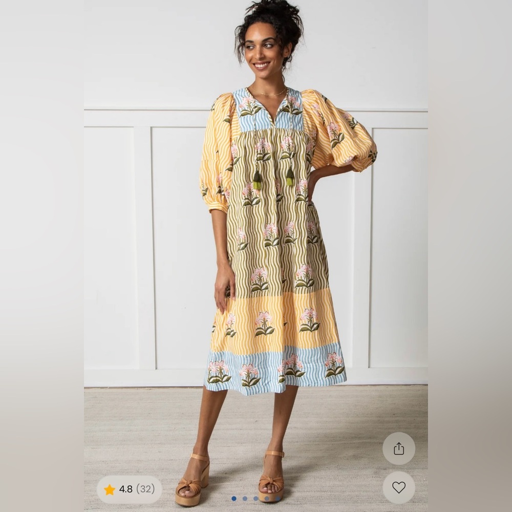 Printfresh/House of Lars- Handpicked flowers Charmer Midi  - Greenhouse  Large